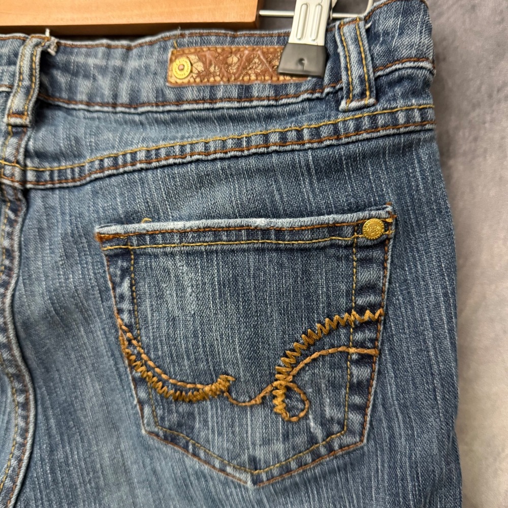 Southpole Jeans Co Womens Blue Distressed Bootcut Denim Y2K Low Rise Size 7/8 - Picture 3 of 8